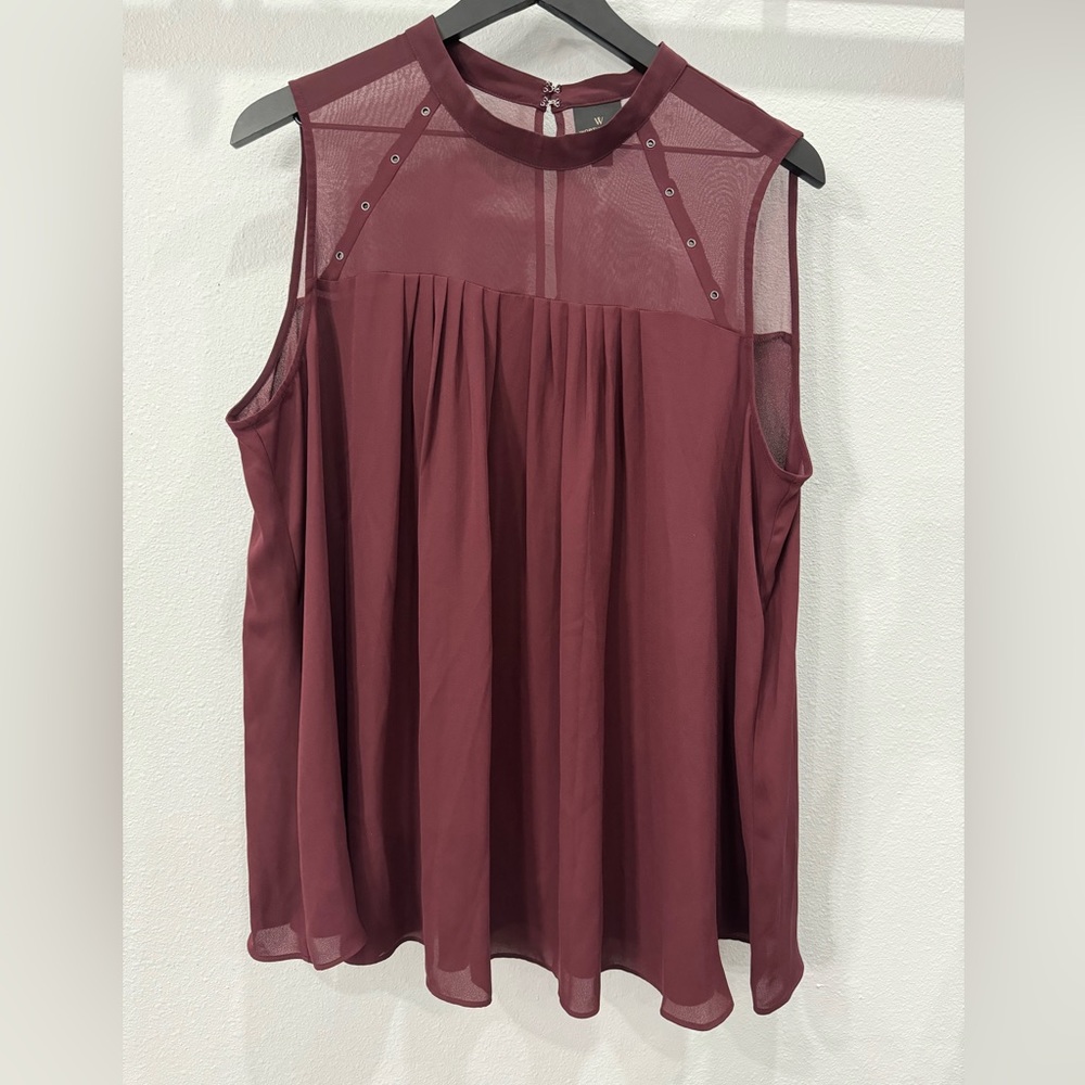 NWOT Worthington Maroon Sleeveless Top